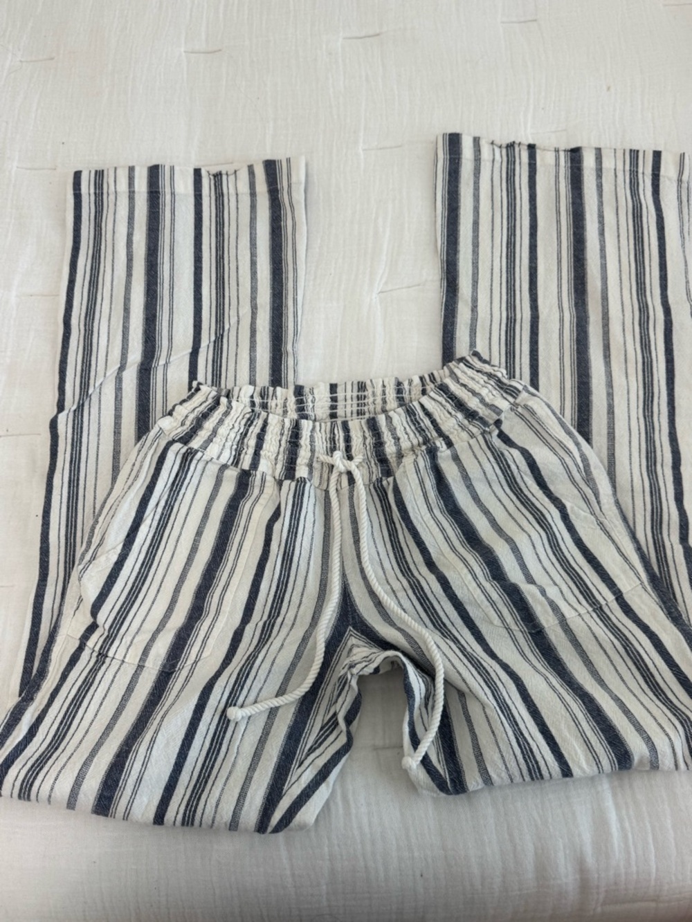 Roxy Women's Navy & White Striped Pull-On Pants